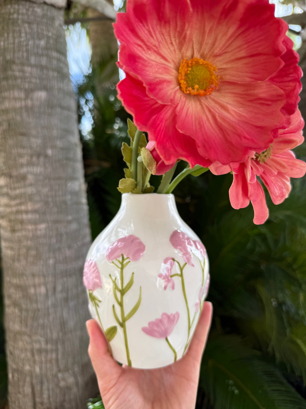 Pink Floral Vases