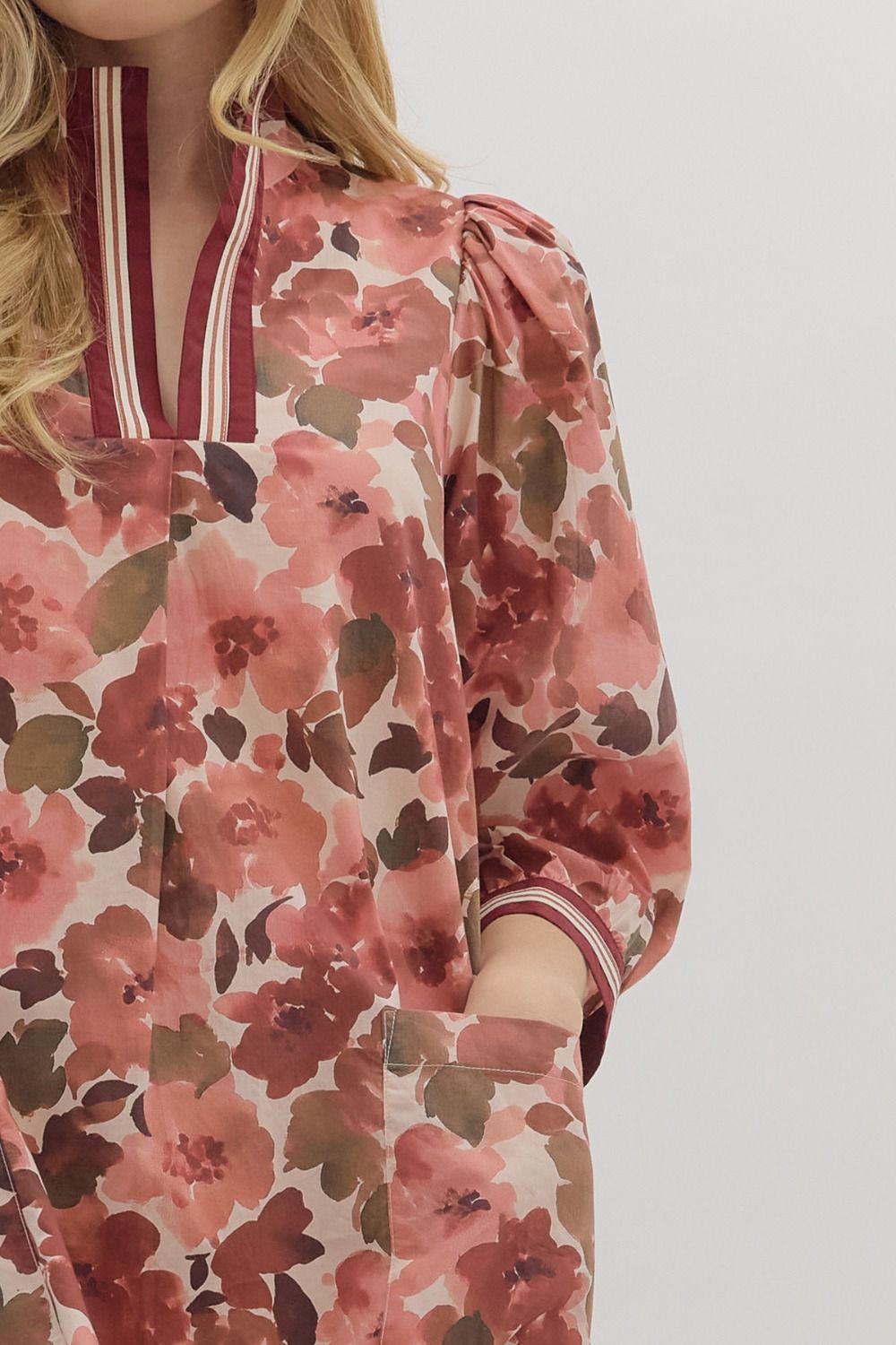 Wine Fall Floral Dress SHIPS OR PICKUP FROM COCO 10/6/25