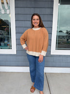 Camel Knit Contrast Sweater