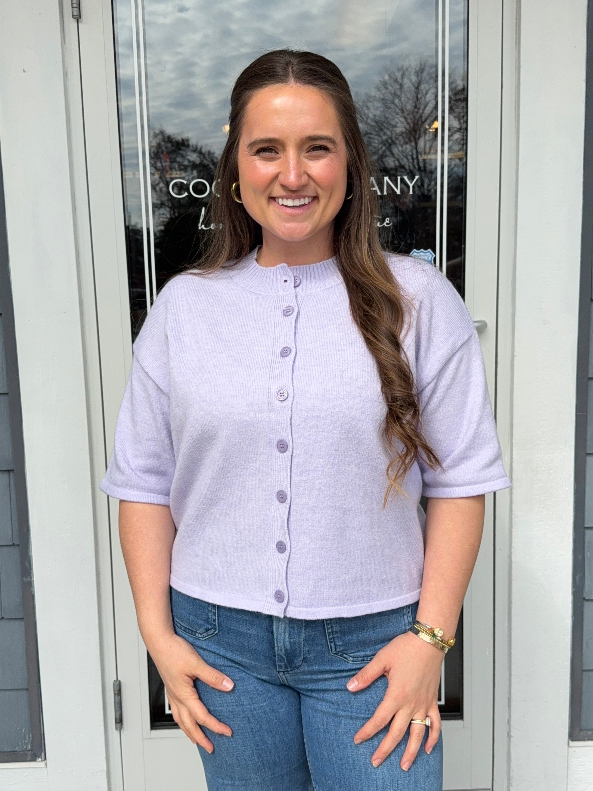 Purple Knit Cardigan