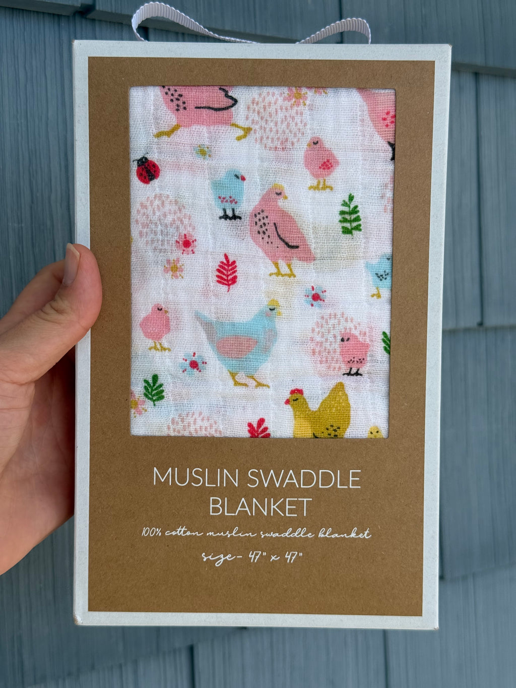 Mudpie Boxed Cotton Muslin Swaddle Chicken