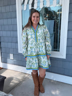 Blue Ruffle Floral Tiered Dress