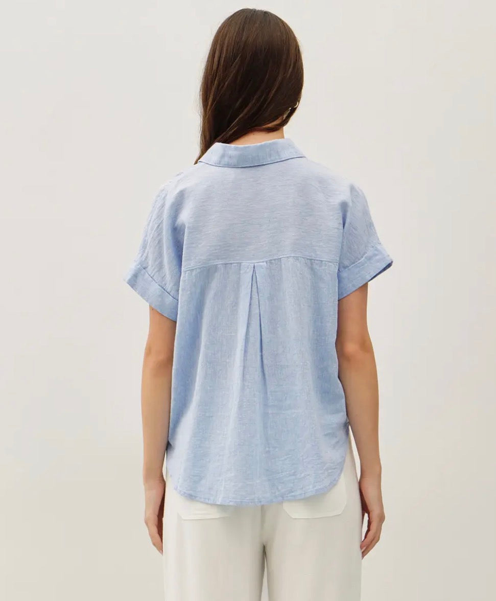 Linen Blend Dolman Sleeve
Shirt-Chambray