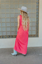 Coral Textured Maxi Dress