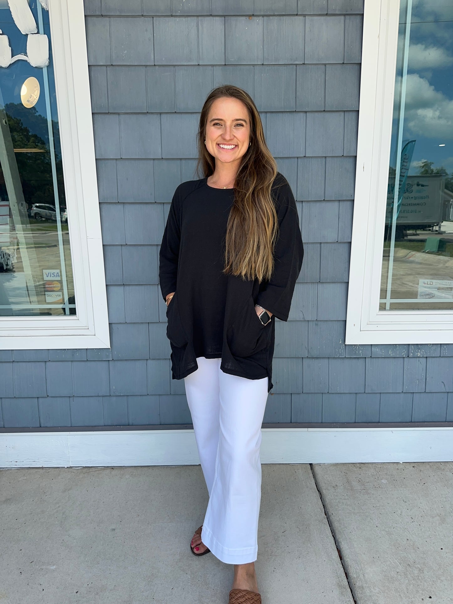 Gauze Two Pocket Top (Multiple Colors)