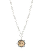 Cross Coin Necklace Silver