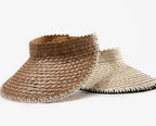 Playa Crochet Straw Visor Cocoa