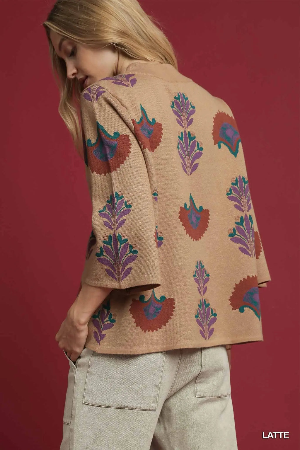 Latte Floral Knit Sweater Top SHIPS OR PICKUP FROM COCO 10/10/25