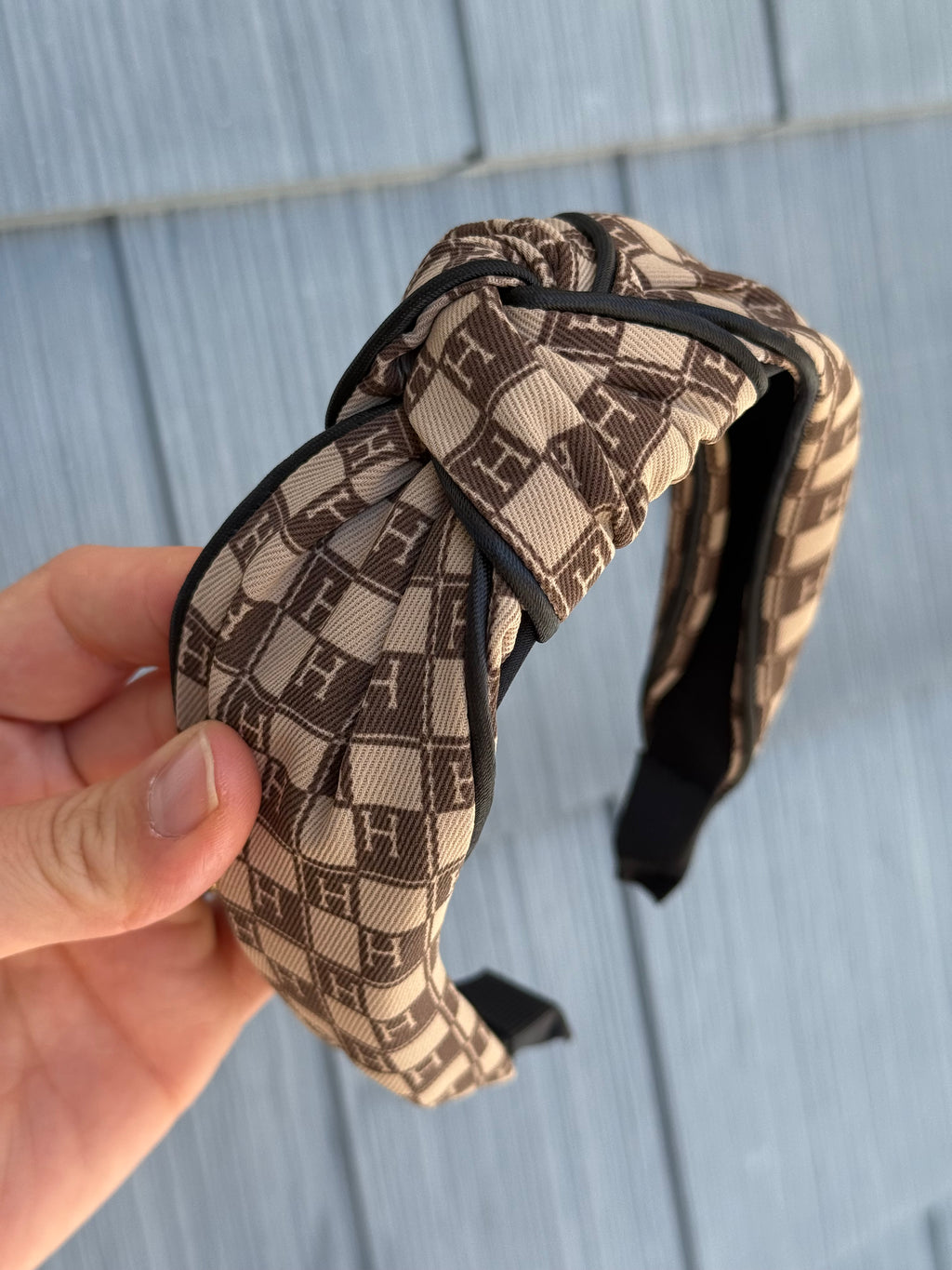Tan & Brown H Headband