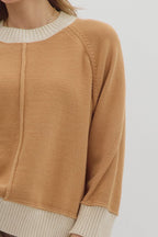 Camel Knit Contrast Sweater