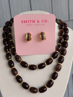 Chunky Magnetic Link Necklace- Dark Brown- Smith & Co.