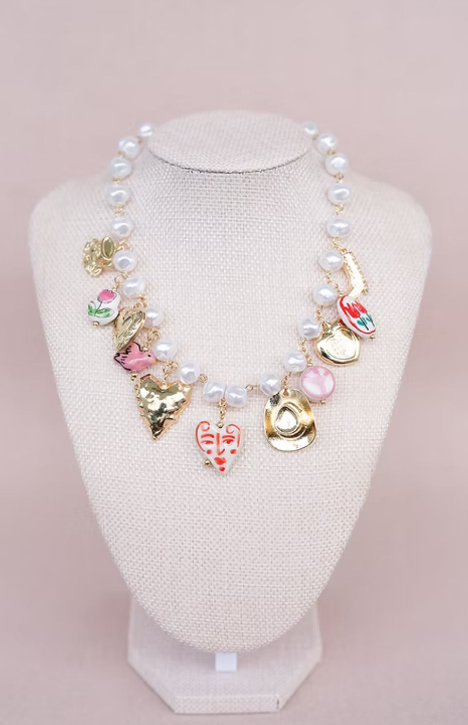The Lola Necklace Pink Pearls