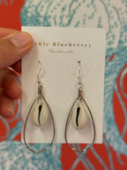 Shell & Silver Handcrafted Earrings - Little Blueberry