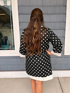 Black & White Polka Dot Shift Dress