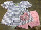 Carolina Cuties, Purple Stripe Pumpkin Bloomer Set, Classic Whimsy