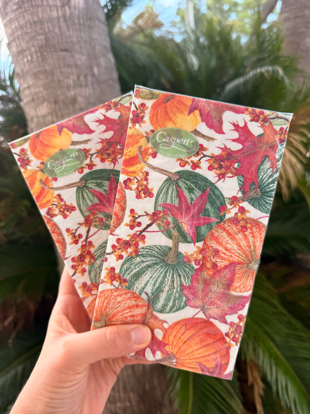 Gourds & Leaves Guest Towels Caspari