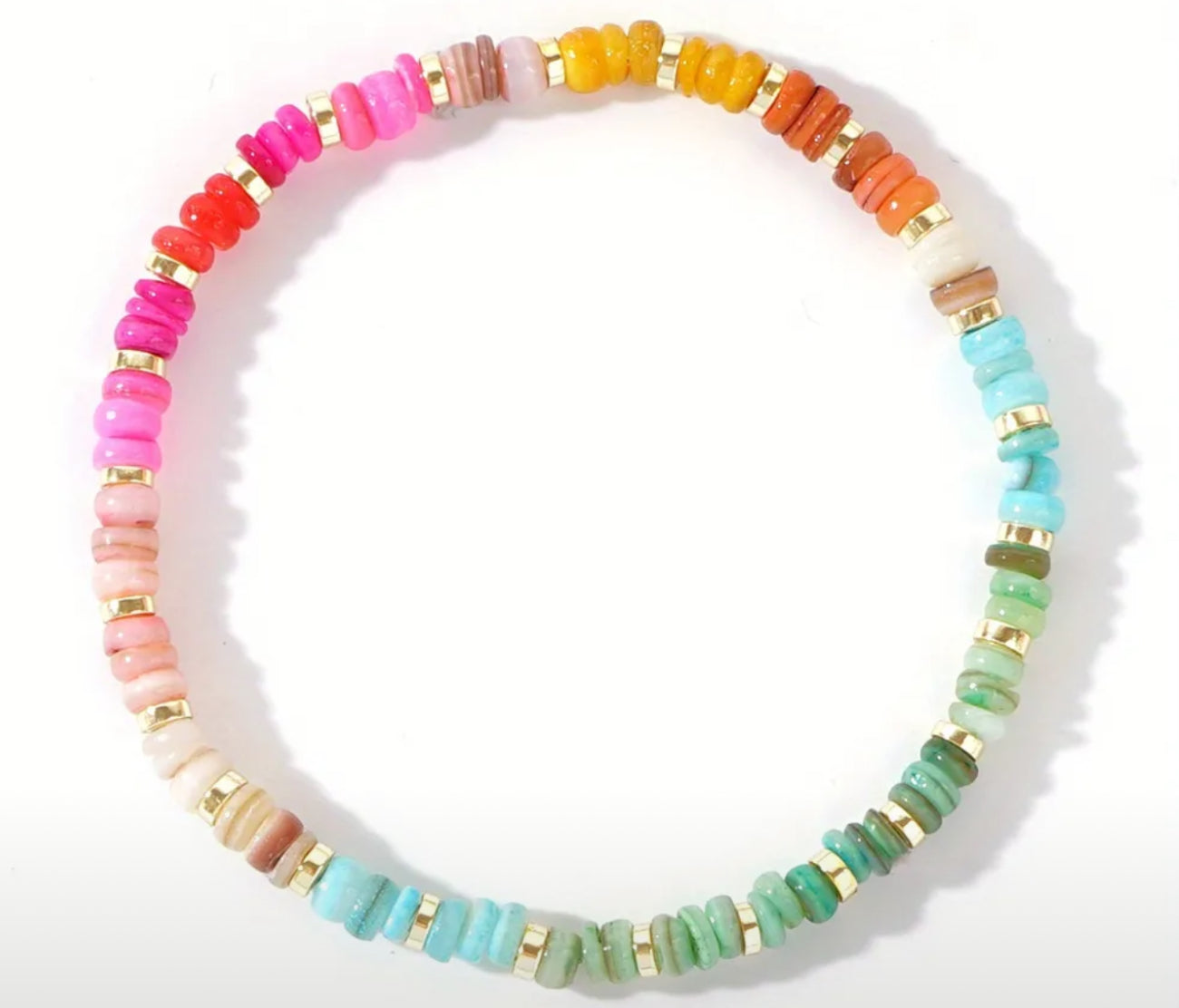 Colorful Stone & Shell Beaded Bracelet