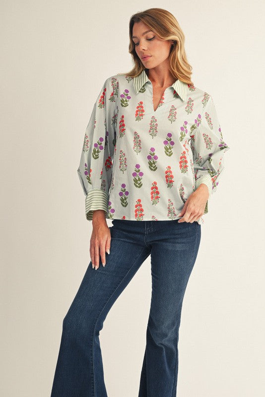Mint Floral Top- Available for shipping or pickup at COCO 9/5/25