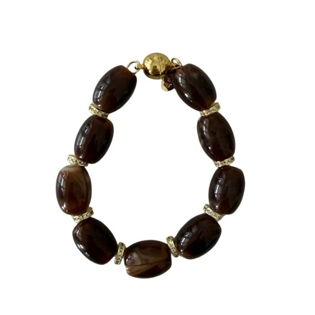 Chunky Magnetic Link Bracelet- Dark Brown- Smith & Co.