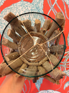 Driftwood Glass Bowl Holder