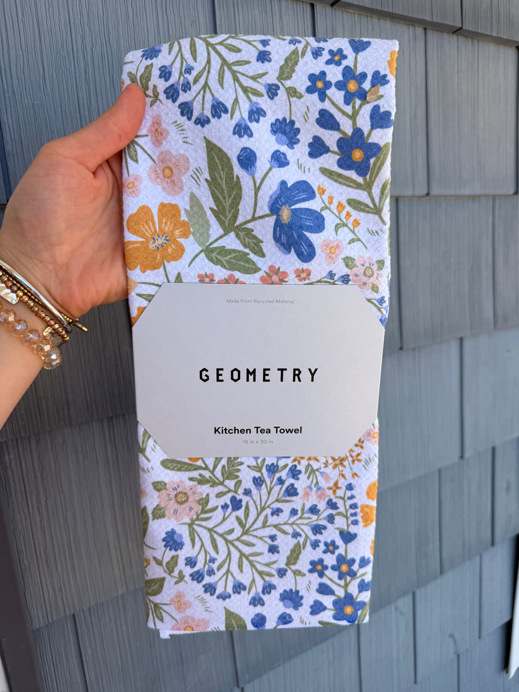 Cottage Meadow Pastel Tea Towel Geometry
