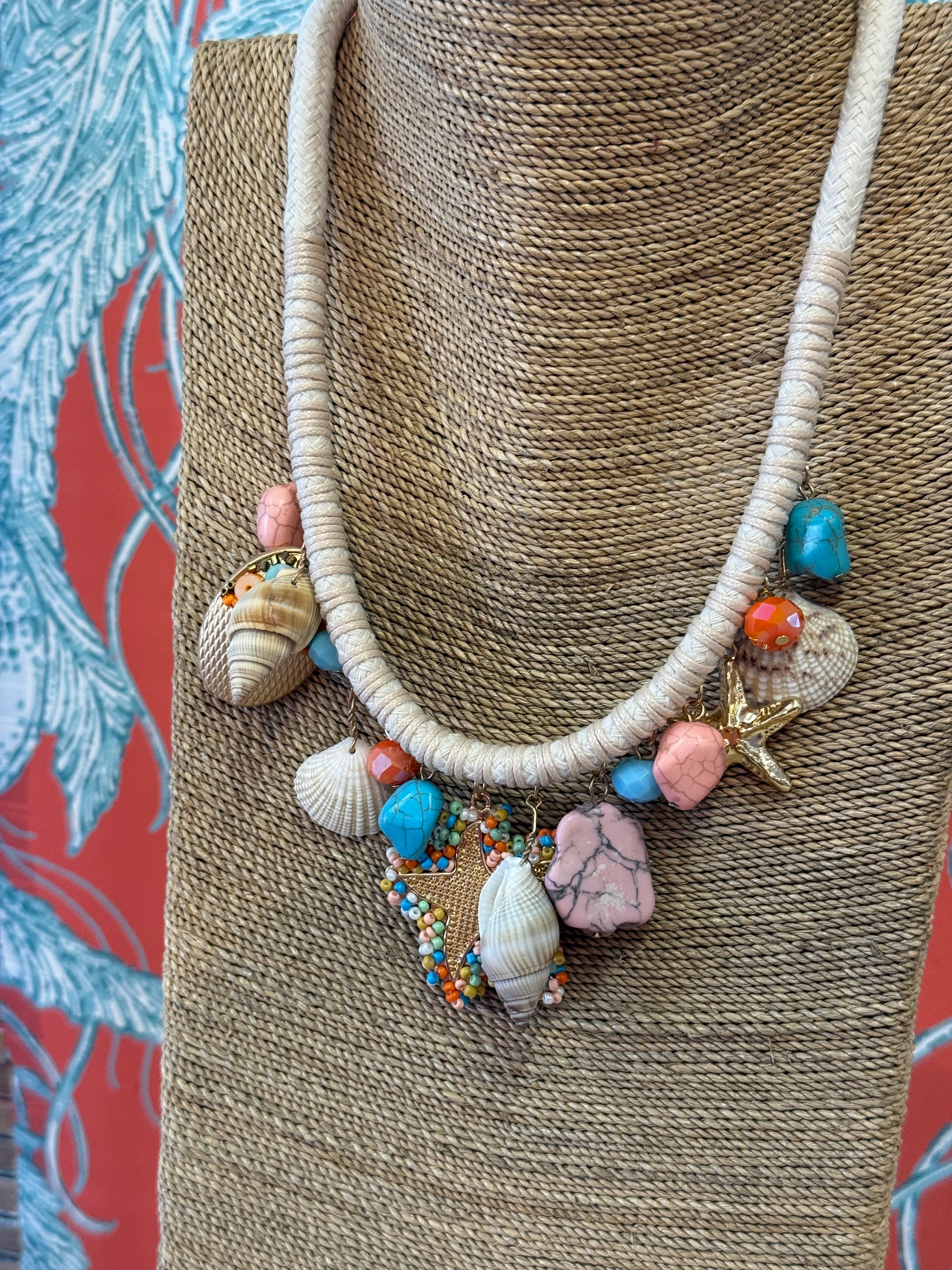 Starfish & Sea-life Multi Chard Cord Necklace Set
