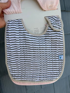 3 Piece Little Unicorn Cotton Muslin Classic Bib Set Peaches, Pink, Stripes