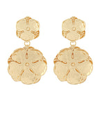 Hammered Two Flower Earrings