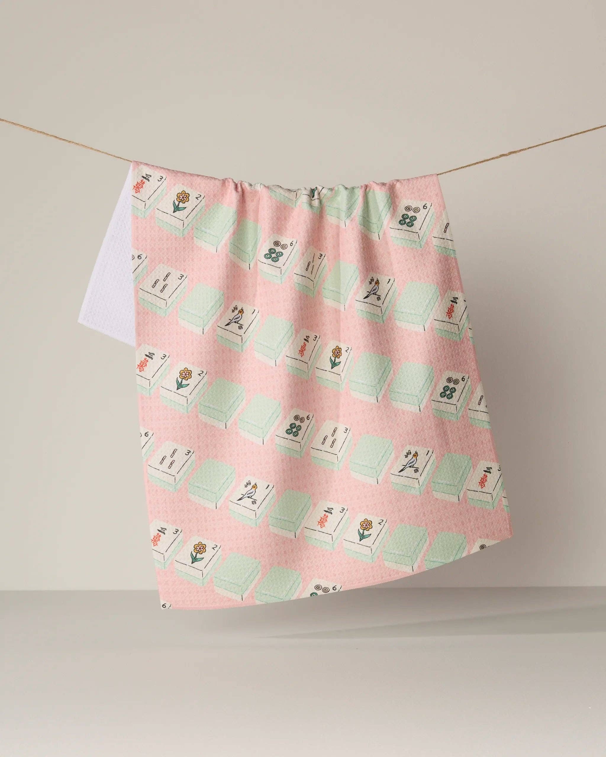 Tile Parade- Mahjong Tea Towel Geometry