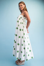 Green Polka Dot Maxi Dress