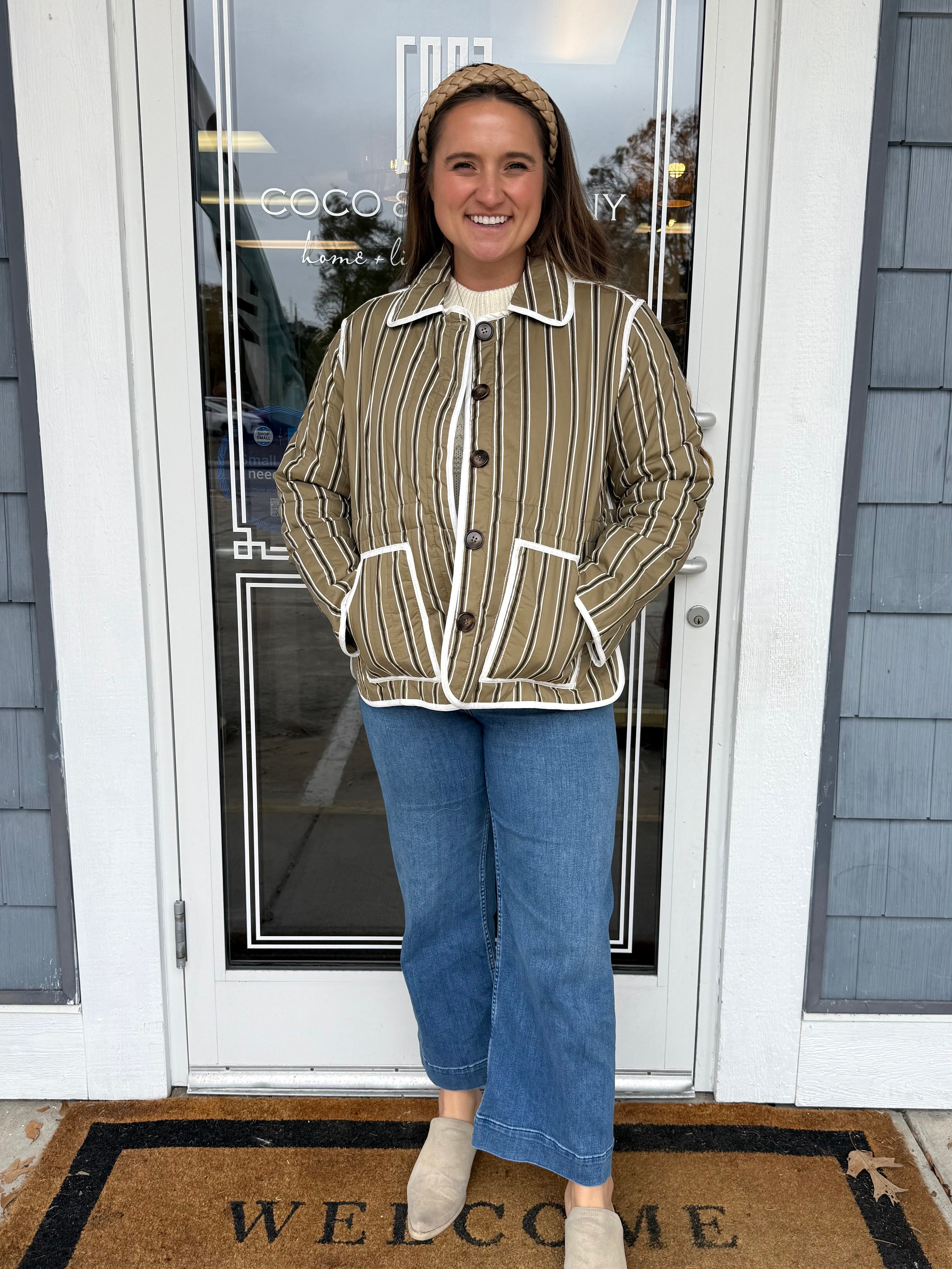 Reversible Olive Quilted Jacket