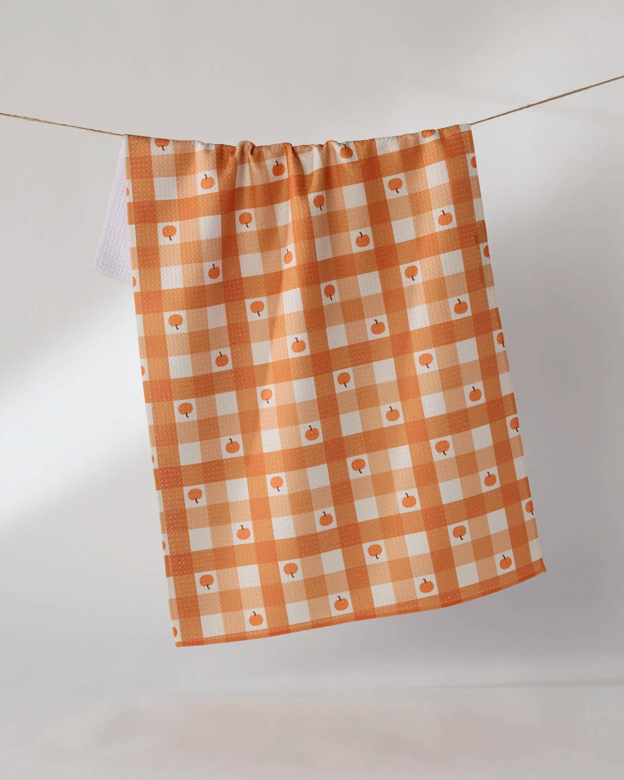 Pumpkin Check Tea Towel Geometry
