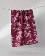 Mulberry Bloom Tea Towel Geometry