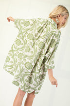 PREORDER: Green Oversized Button Down Shirt Dress