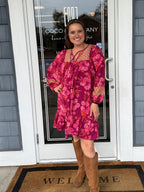 Hibiscus & Vine Merlot Mix Dress