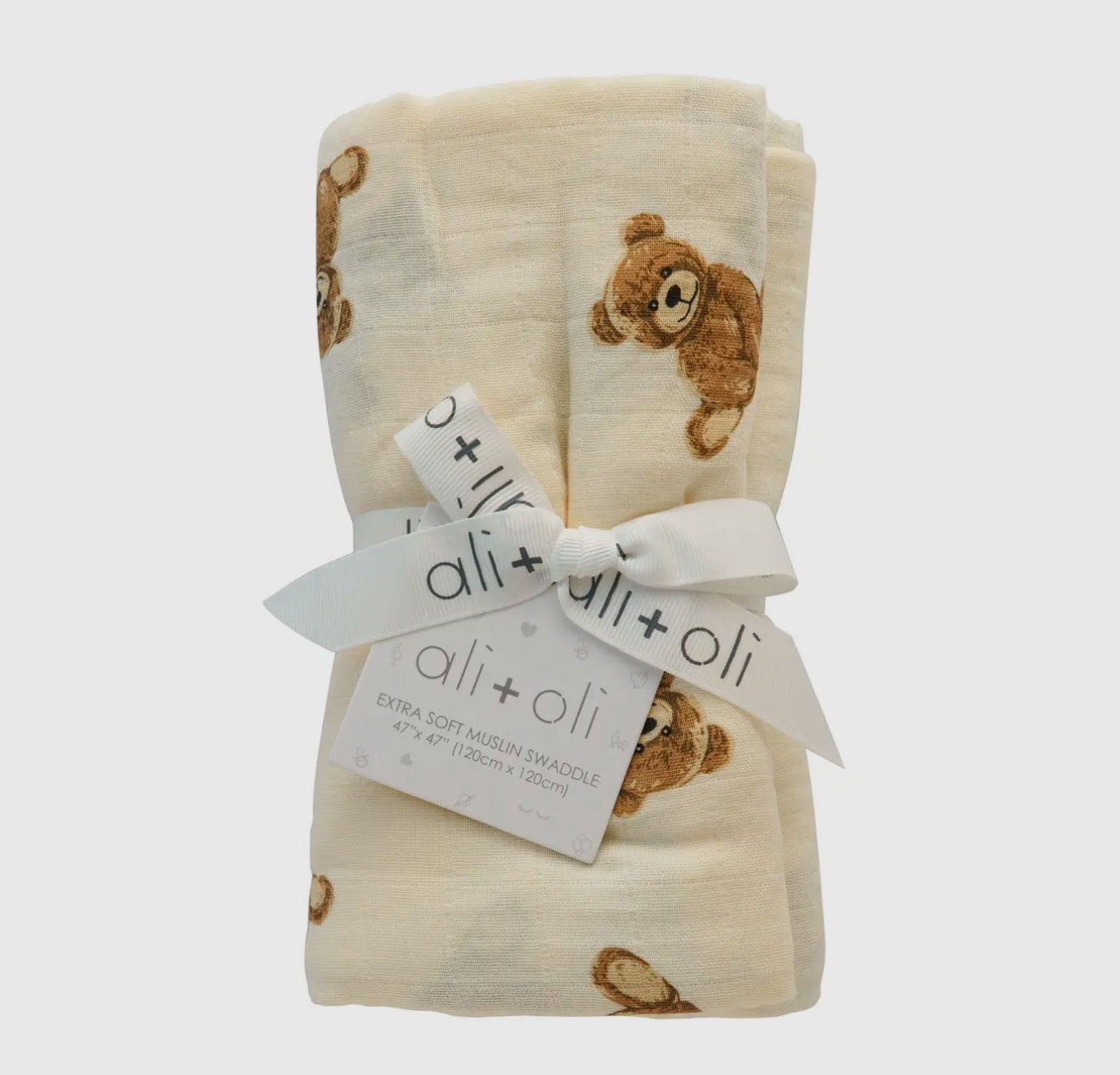 Bear Bamboo Muslin Swaddle Blanket