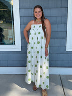 Green Polka Dot Maxi Dress