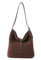 Sandy Woven Suede Chocolate Handbag