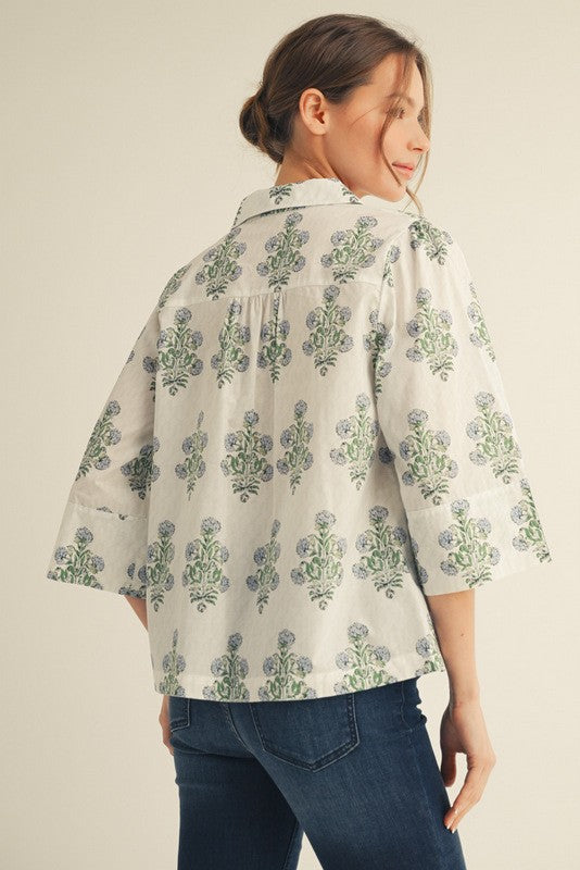Floral Contrast Top