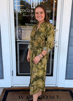 Paisley Button Down Midi Dress