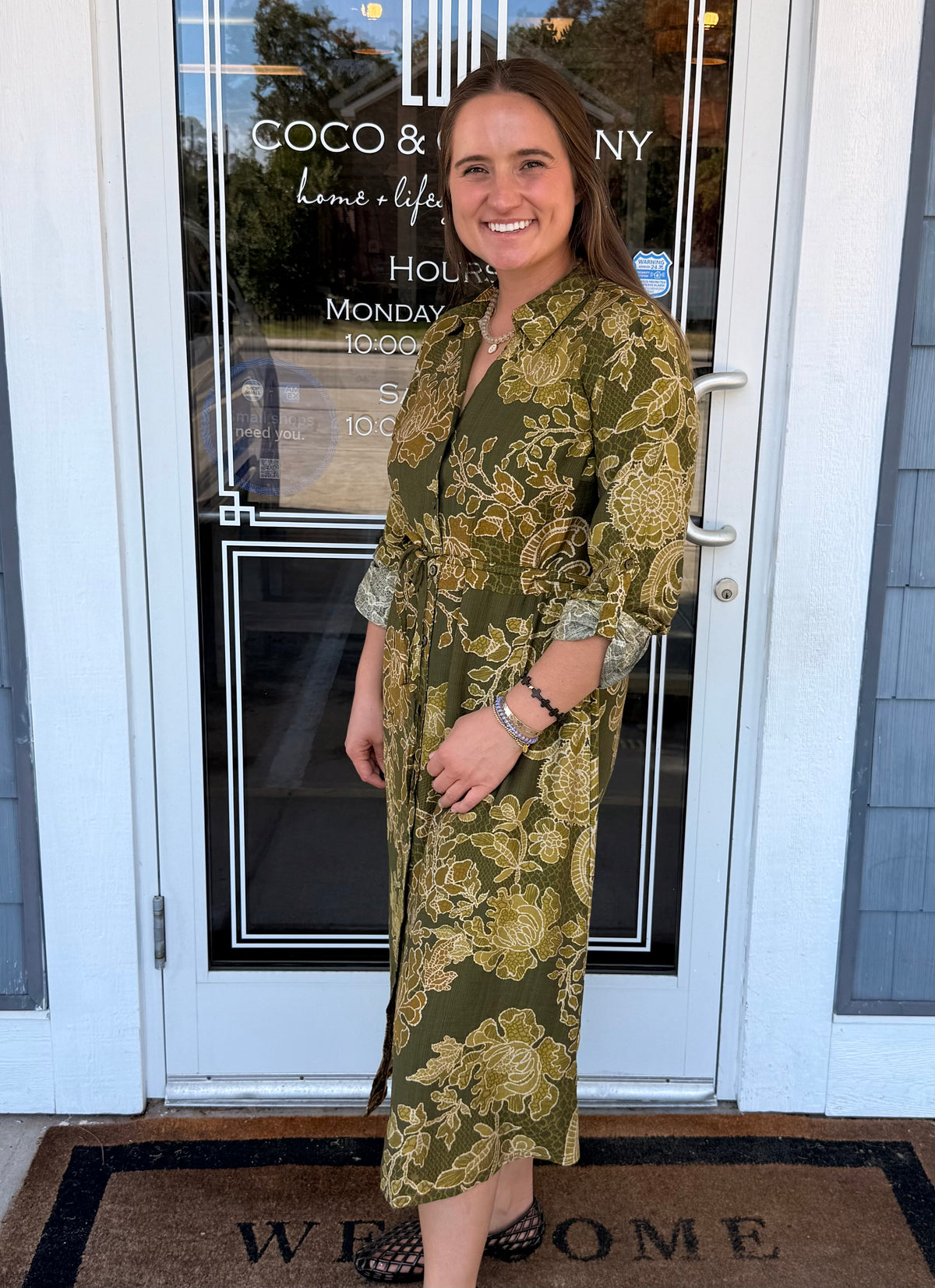 Paisley Button Down Midi Dress