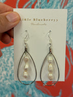 Silver & Pearl Handcrafted Earrings - Little Blueberry