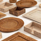 Dark Rattan Cocktail Napkin Holder Caspari