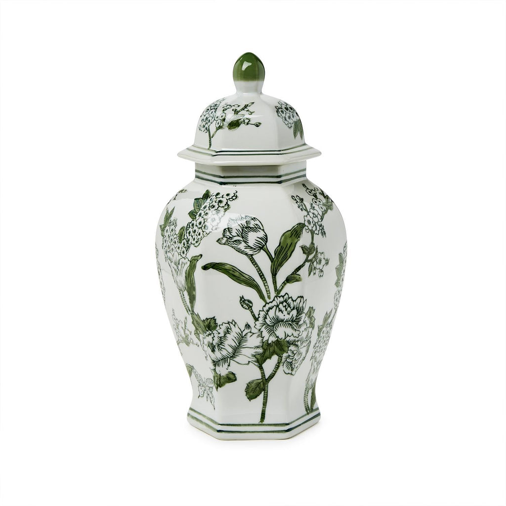 Green & White Temple Jar
