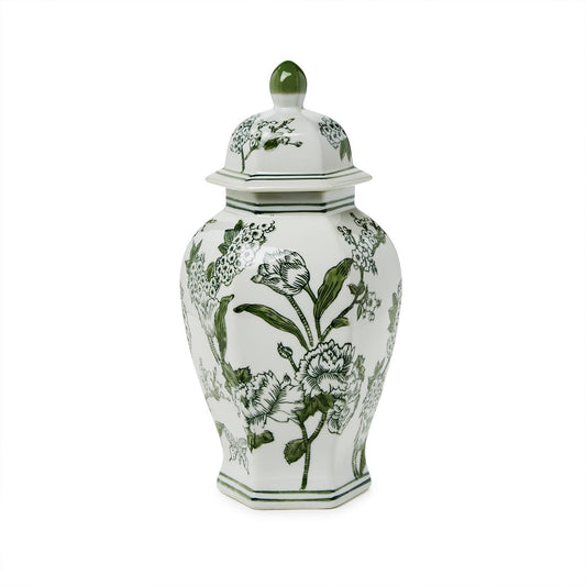 Green & White Temple Jar