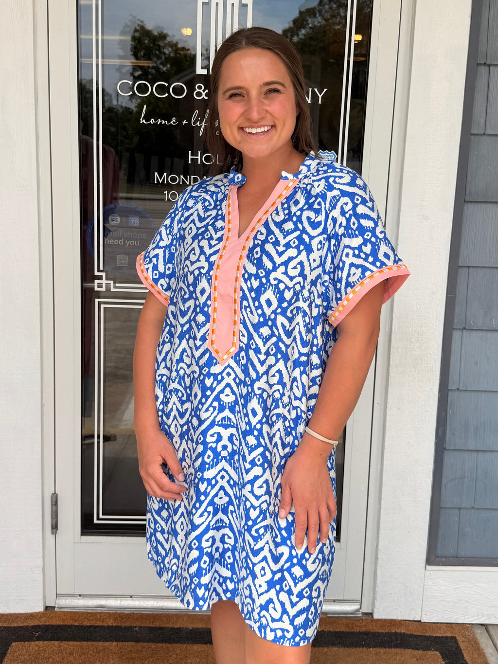 Blue Patchwork Dress