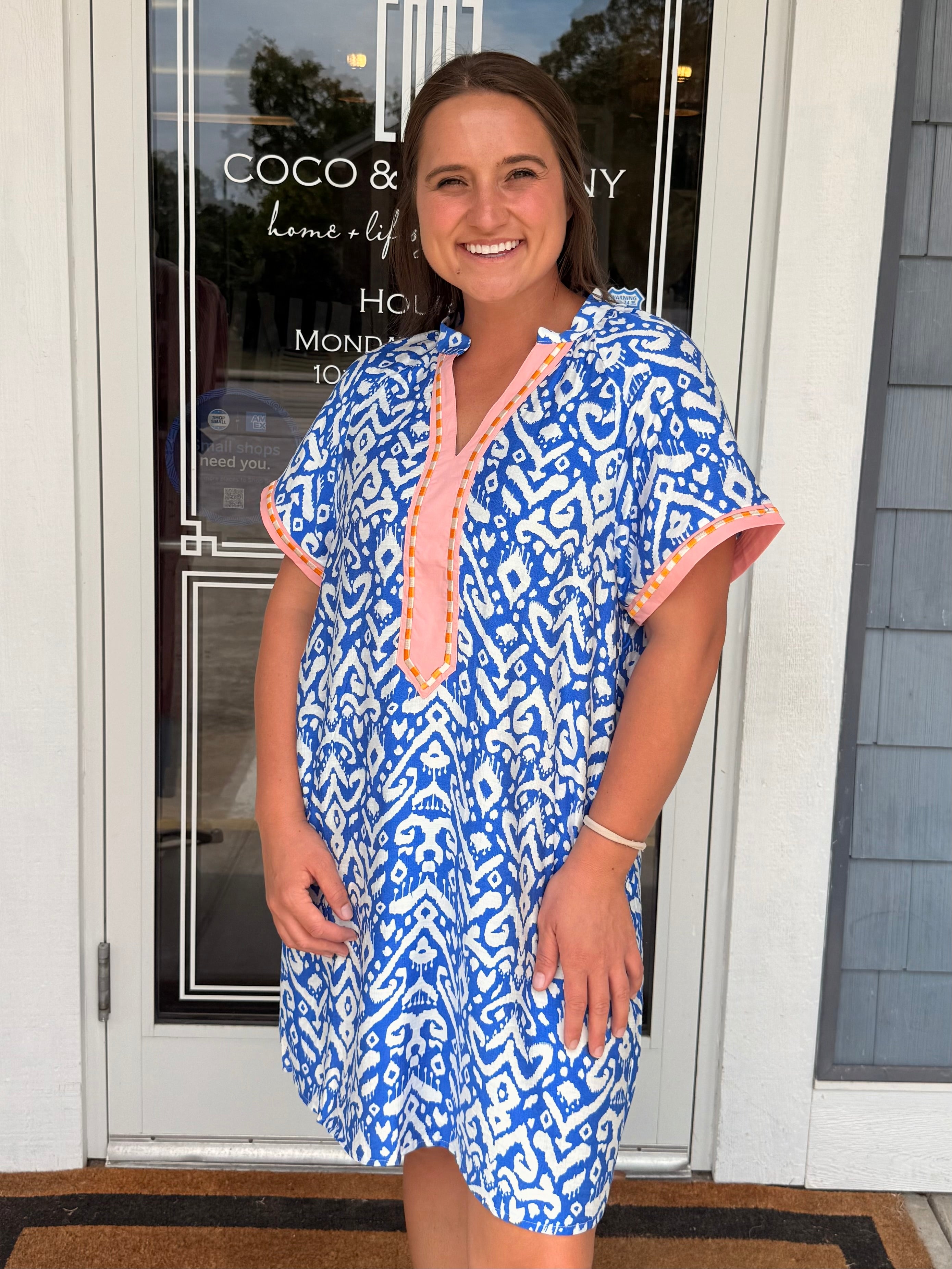 Blue Patchwork Dress