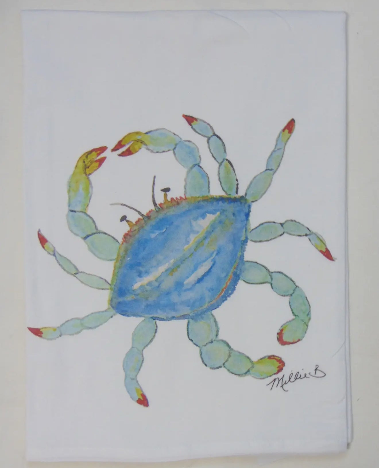 Crab White Flour Sack Towel