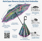 Monet Artist's Gardens At Giverny Reverse Inverted Umbrella - Hands-Free, Windproof Design