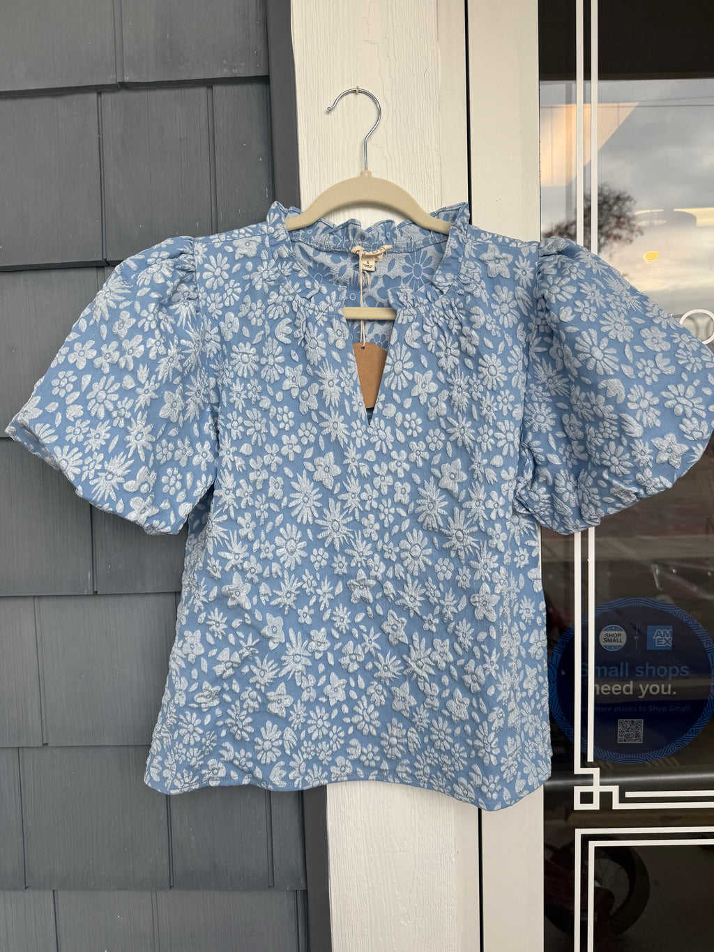 Light Blue Floral Pattern Texture Top